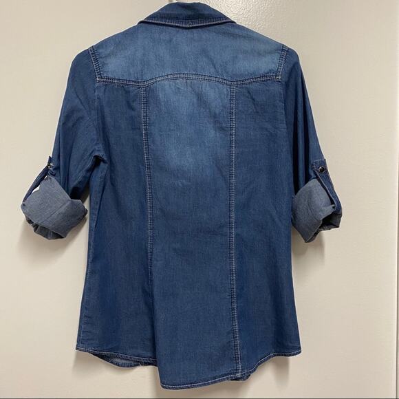 Newplay denim shirt with roll up sleeves size S - Picture 2 of 7